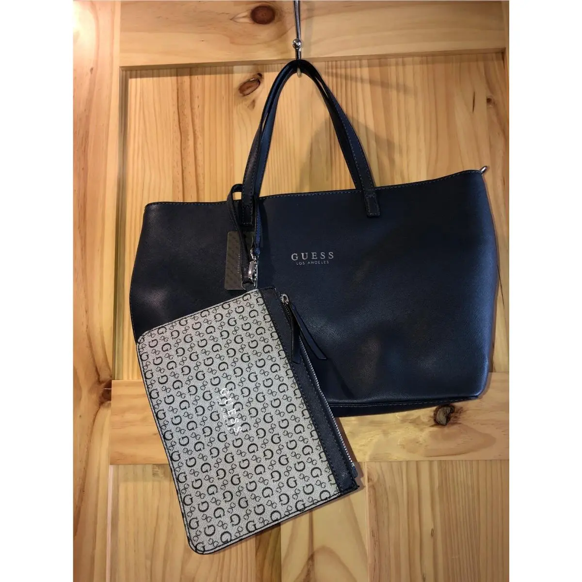 Navy Blue Tote W/matching Pouch by Guess