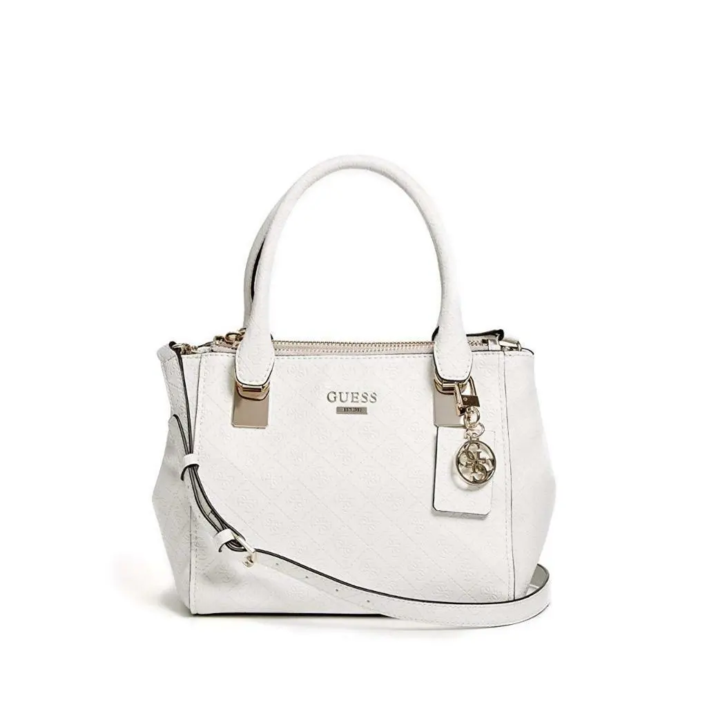 Guess Shantal Signature Embossed Satchel Bone