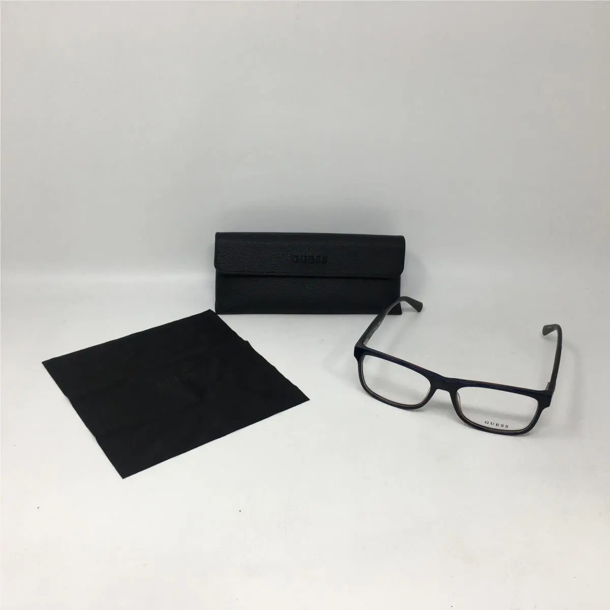 Guess GU 1943 Square Full Rim Designer Glasses Men`s Matte Blue 56-17-145