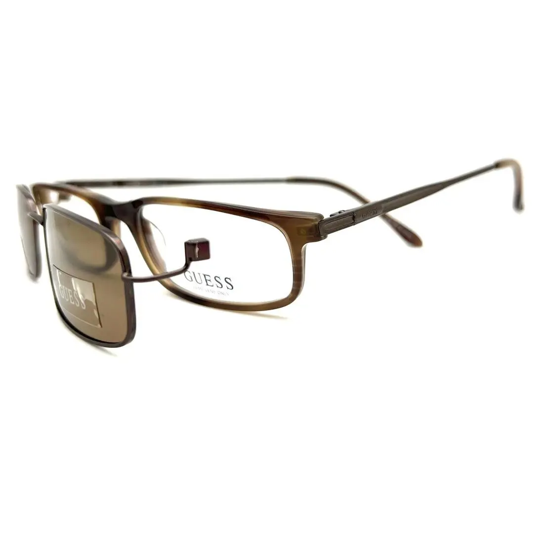 Guess Eyeglasses 1291 with Polarized Clip Tortoise 52-18-140 W/generic Case - Frame: Tortoise