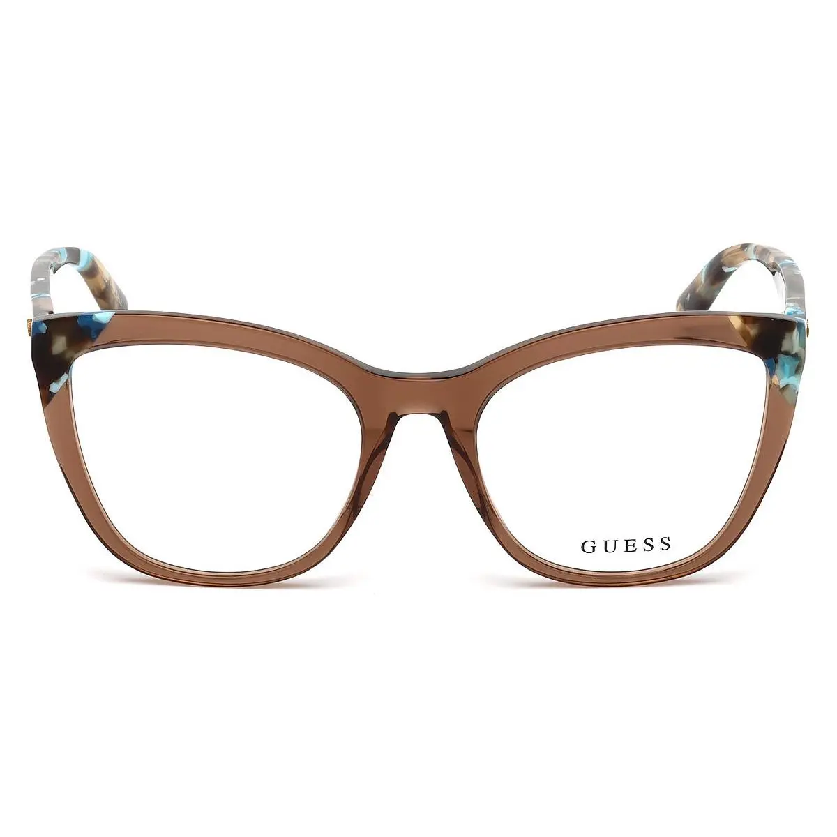 Guess GU2674 Eyeglasses Women Shiny Light Brown Cat Eye 53mm