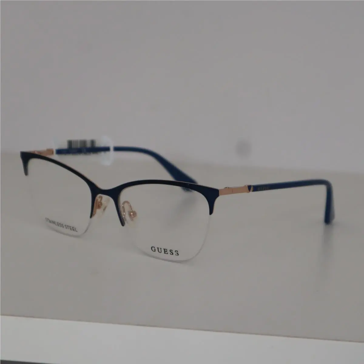 Guess GU2787 091 Blue Metal Semi Rimless Optical Eyeglasses Frame 52-18-140mm