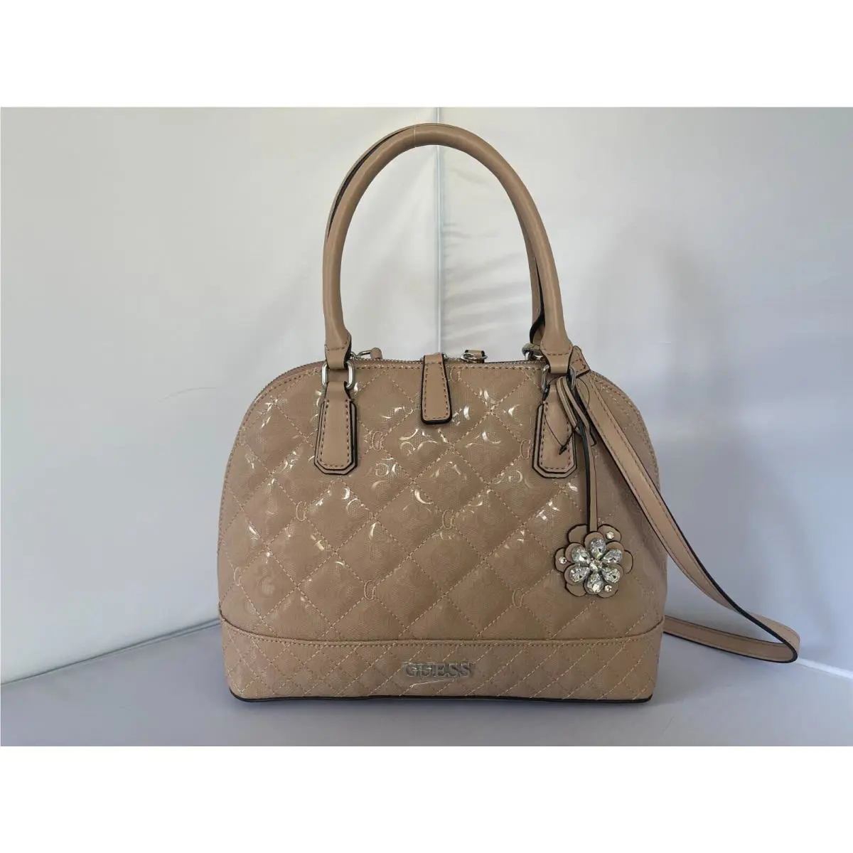 Guess Dusty Mauve Purse Handbag Satchel Embossed Bag FF820906