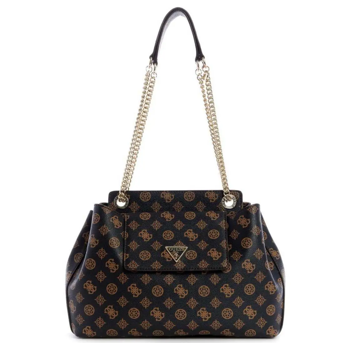 Guess Women`s Brown Convertible Crossbody Shoulder Handbag Purse Satchel