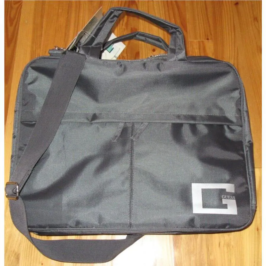 Gray Nylon Padded Bag Nylon Zip Briefcase Nice by Guess