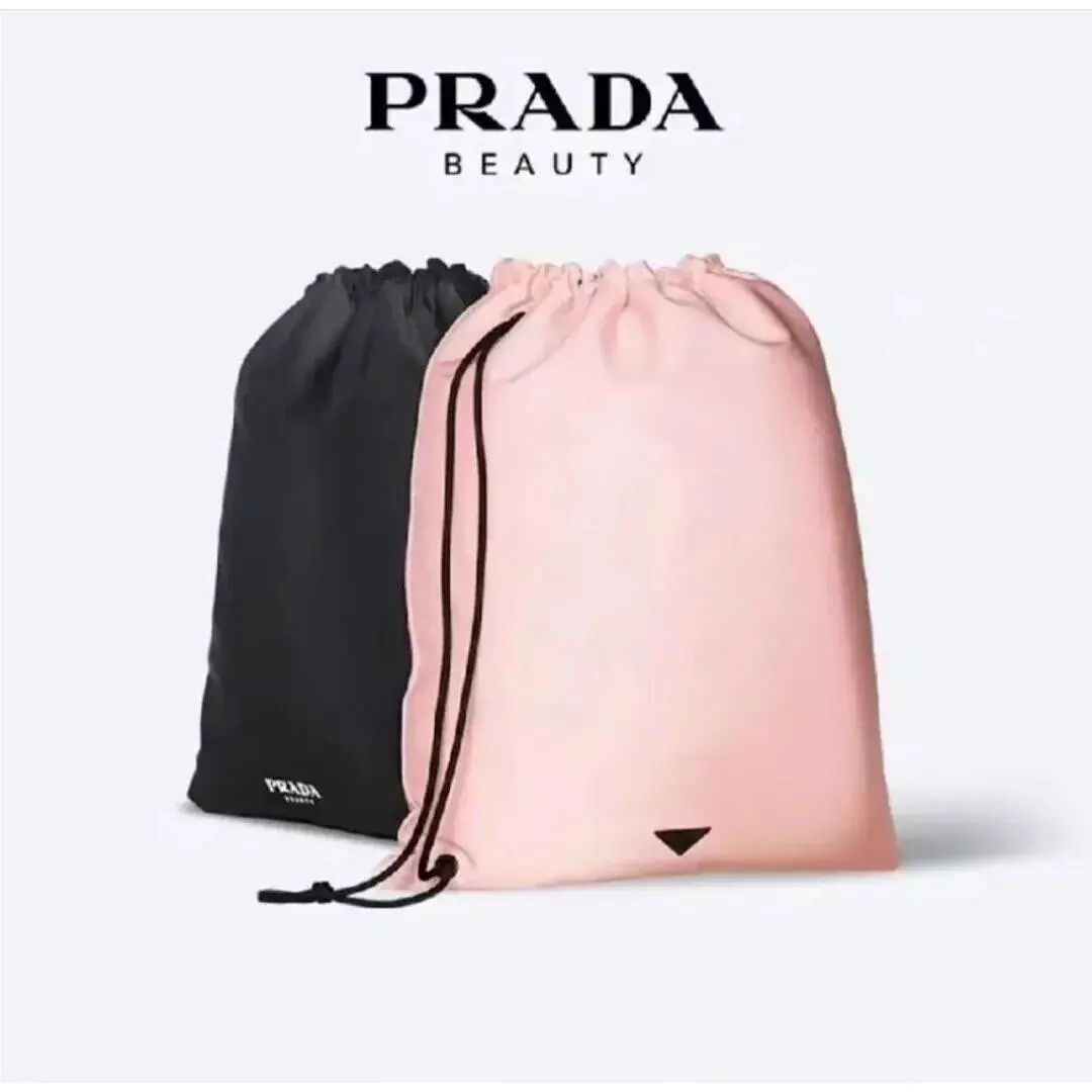Prada Beauty Vip Gwp Black Pink Reversible Drawstring Backpack Bag Pouch