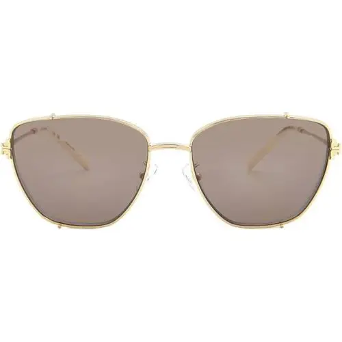 Tory Burch Sunglasses TY 6105 32787N Shiny Gold Light Purple Brown 55/16/140