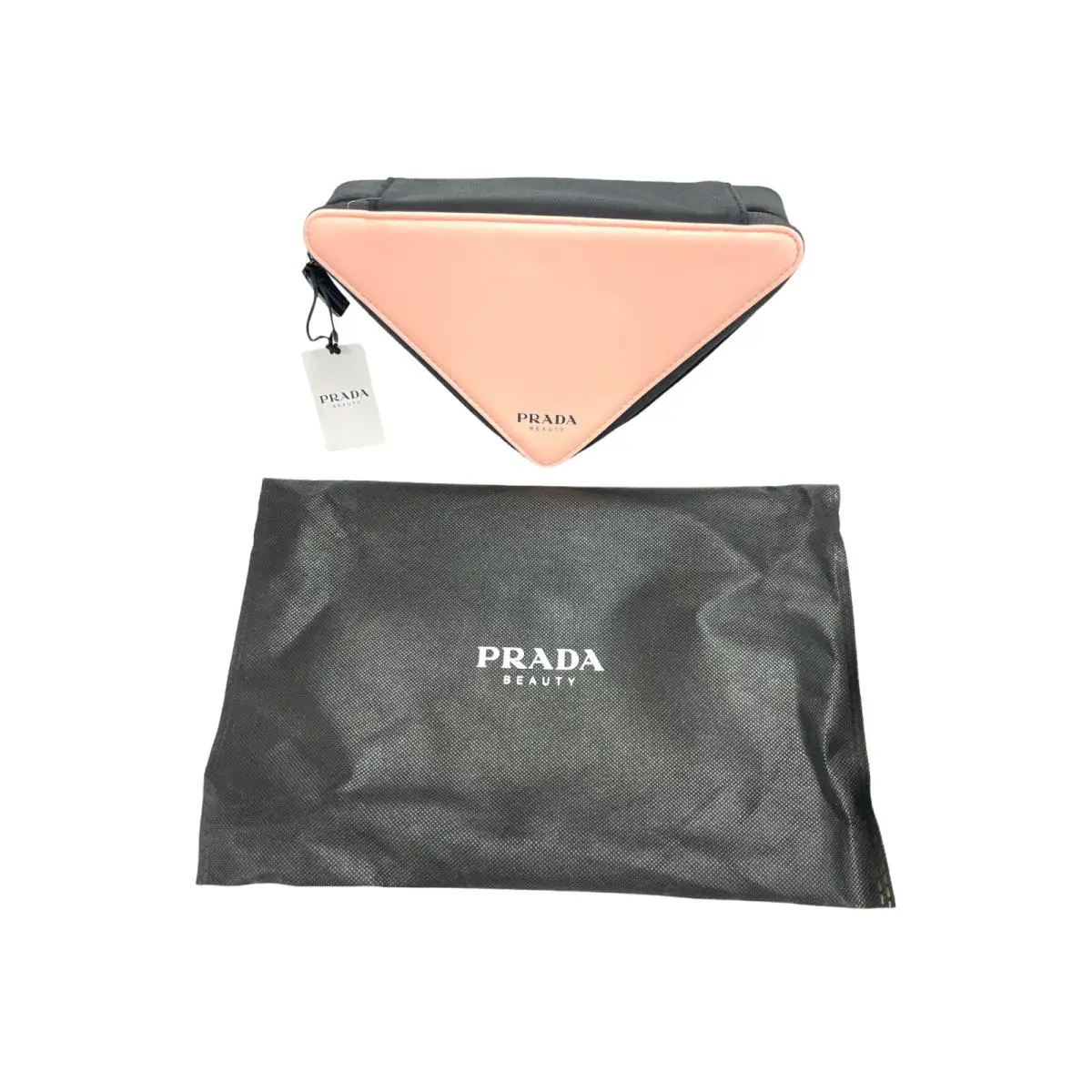 Beauty Pink Black Triangle Beauty Clutch W 8 x H 4 by Prada
