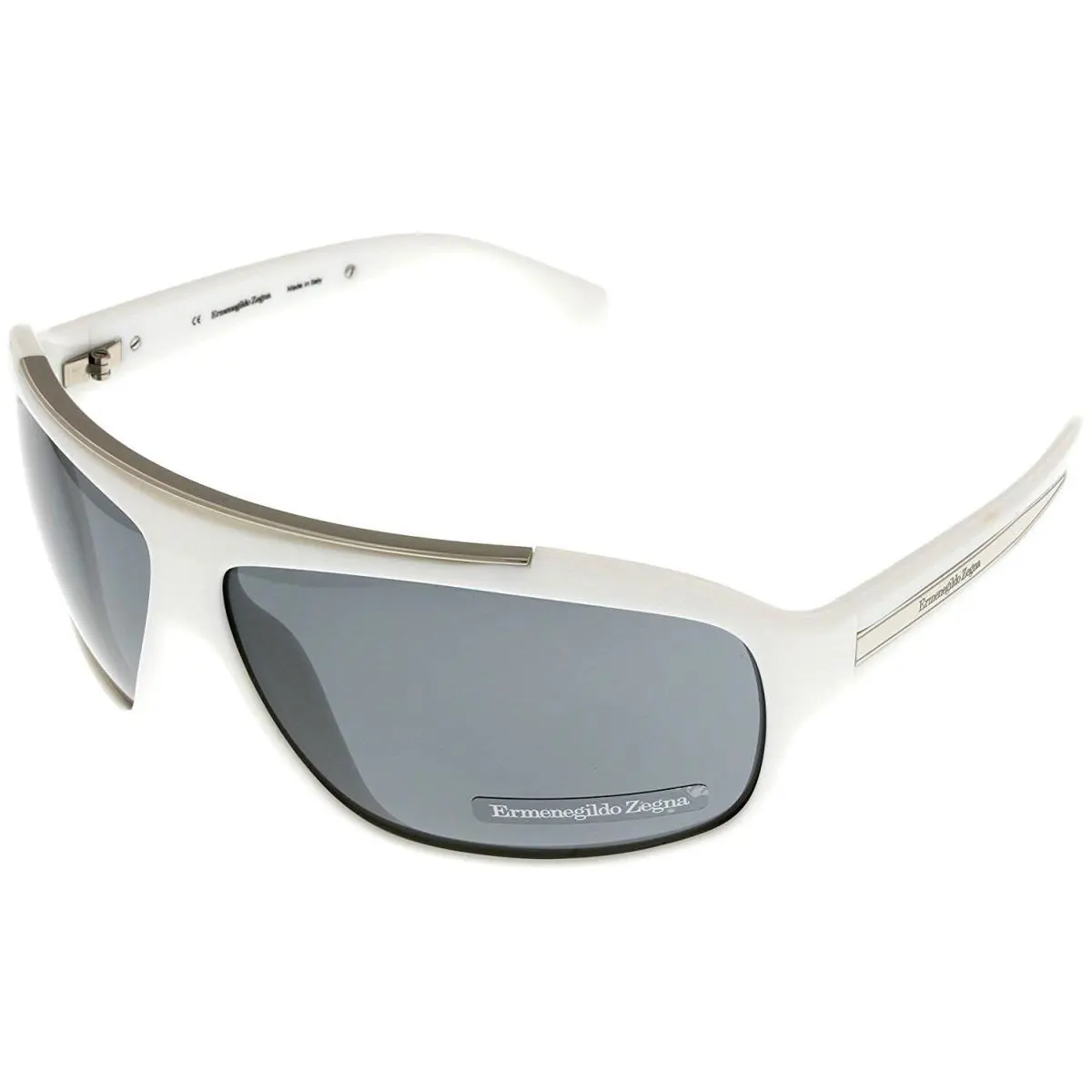 Sunglasses Unisex White Silver SZ3541 4AOS Wrap by Ermenegildo Zegna