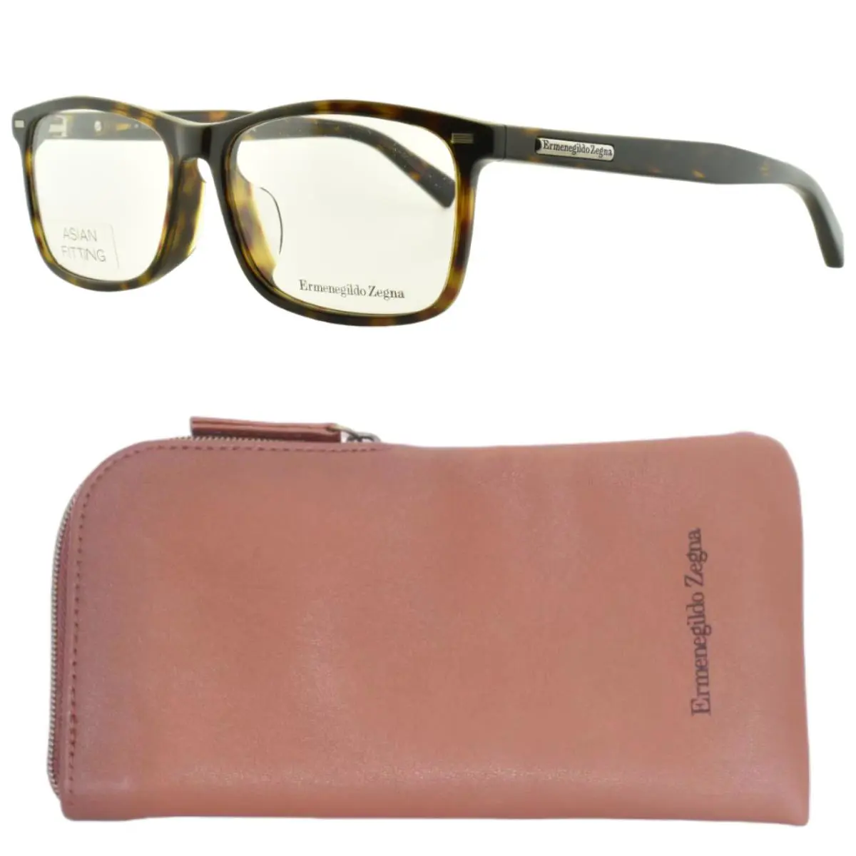 EZ5056 052 Tortoise Rectangle Full Rim Mens Optical Frame by Ermenegildo Zegna
