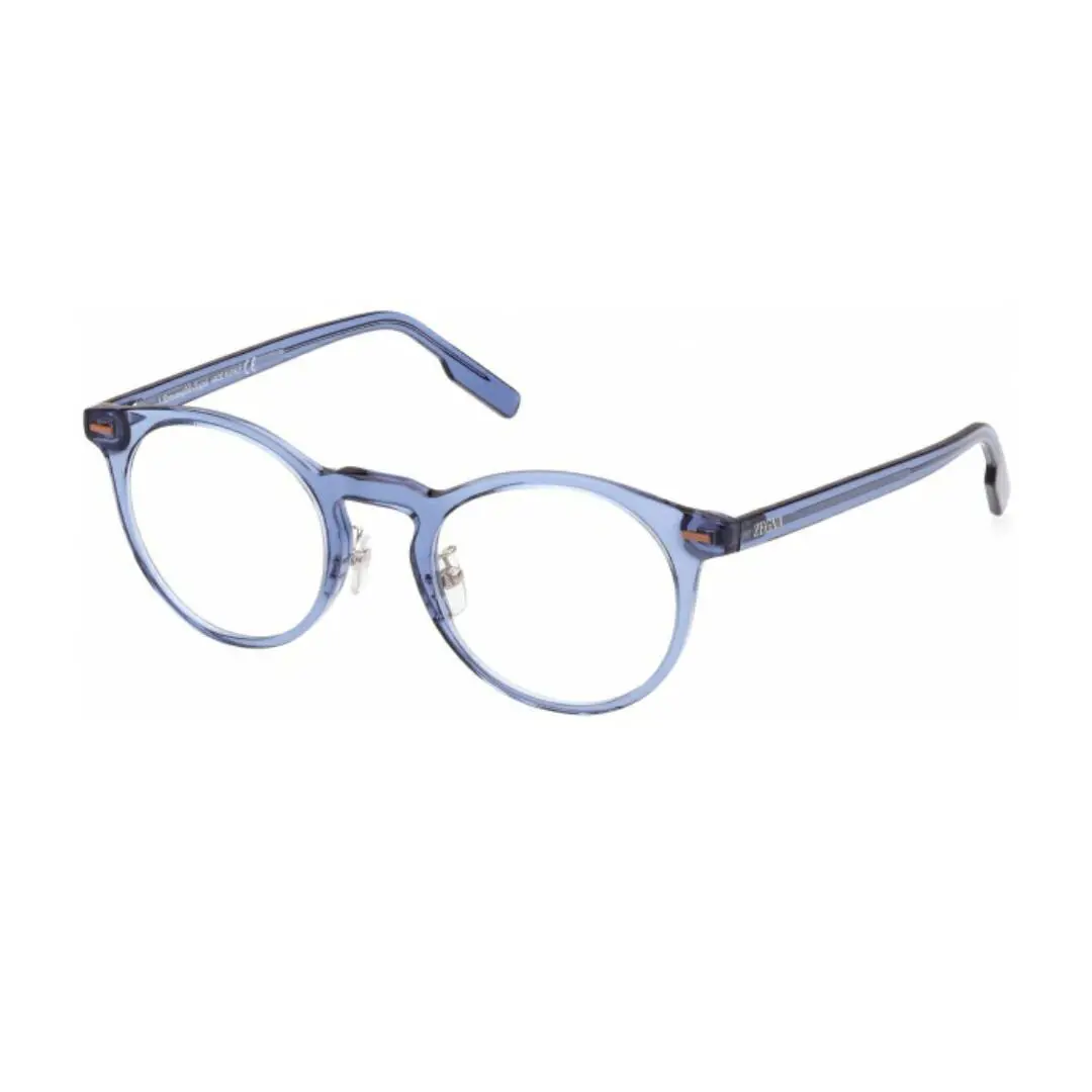 Ermenegildo Zegna EZ5249-H Eyeglasses 090 Shiny Transparent Blue/vicuna 50mm