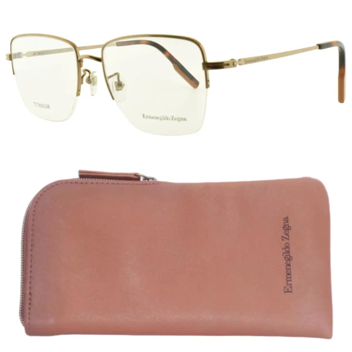 EZ5209 036 Titanium Semi Rimless Mens Optical Frame by Ermenegildo Zegna