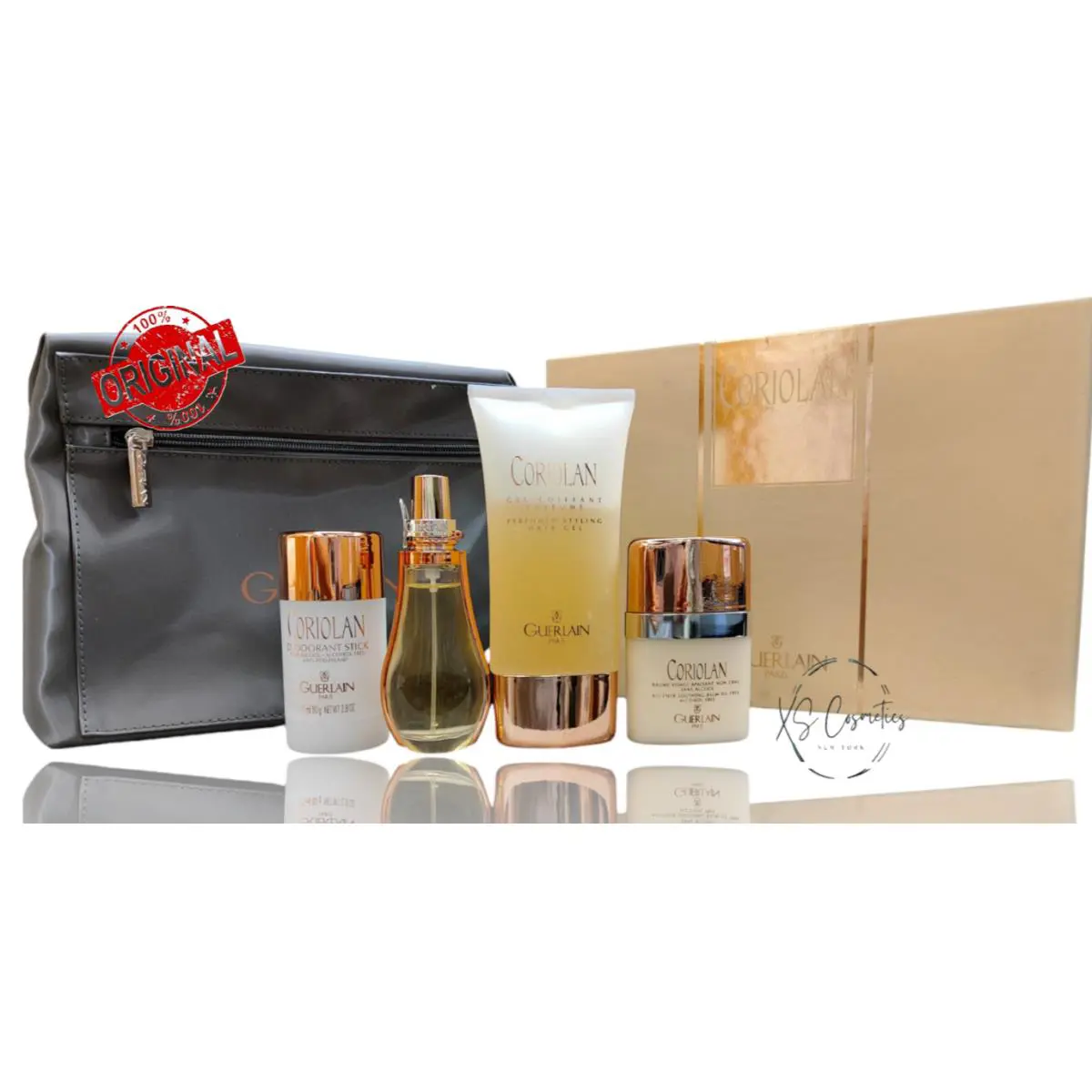 Coriolan Guerlain 5 Pcs Set Men 1.7 EDT+2.5 DEODORANT+2.5 After SHAVE+5.1 Hair S