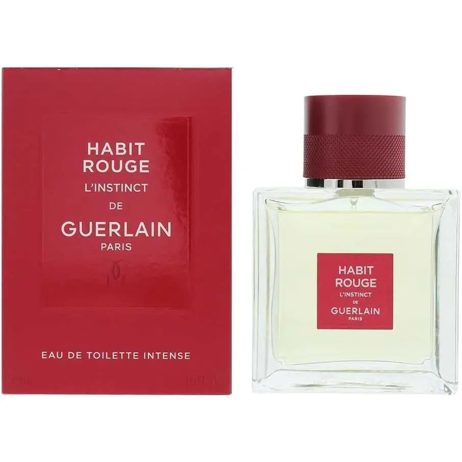 Habit Rouge L`instinct by Guerlain Eau De Toilette Intense Spray 1.6oz/50ml Men