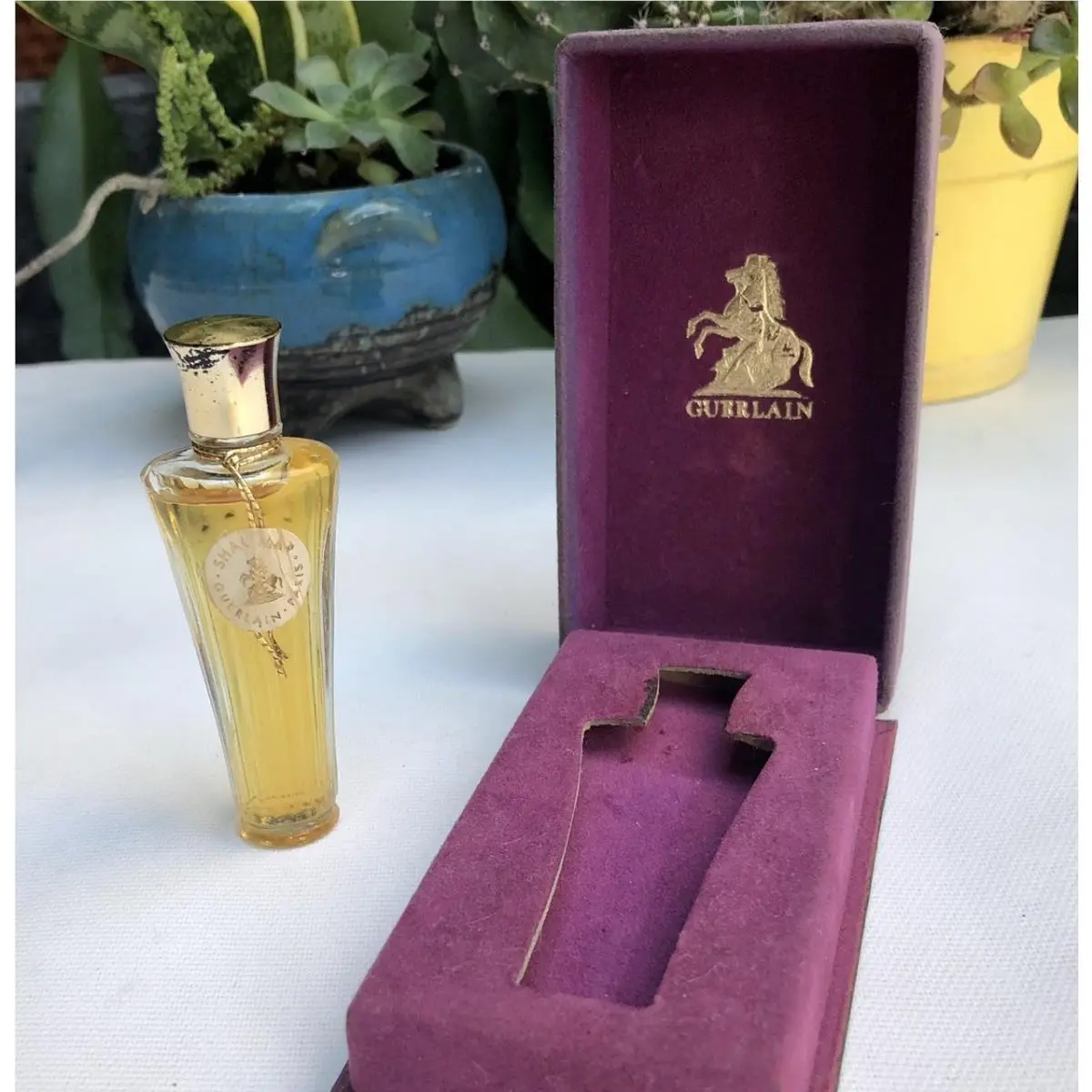 Vintage Shalimar Guerlain Parfum Extrait 1/4oz Mini Perfume Aged Box Marly