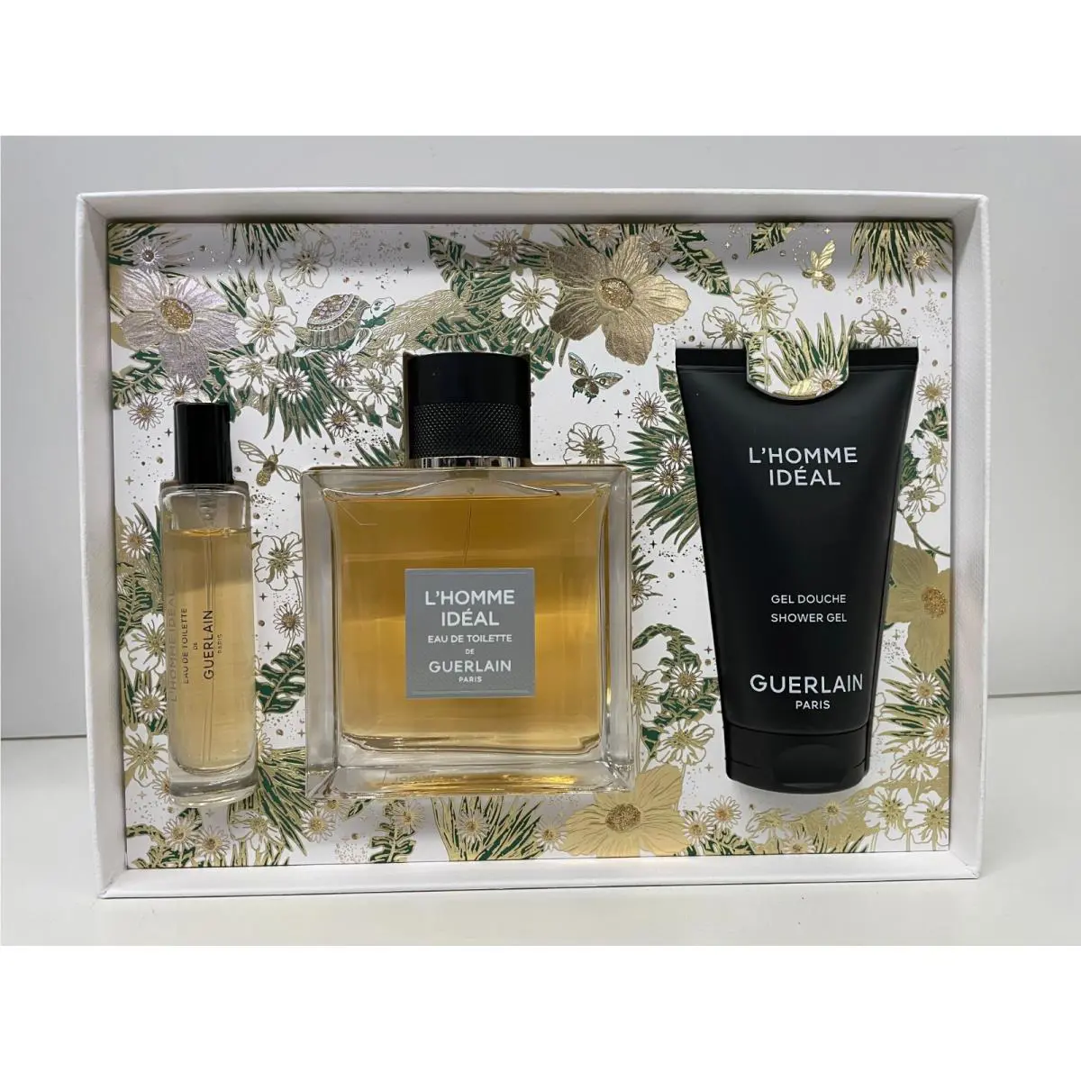 Guerlain L’homme Ideal Eau De Toilette Set 3PCS 3.3oz+0.3oz+2.5oz