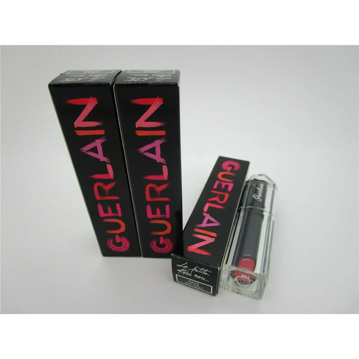 Guerlain La Petite Robe Noire Shiny Lip Colour 003 Red Heels - Lot of 3