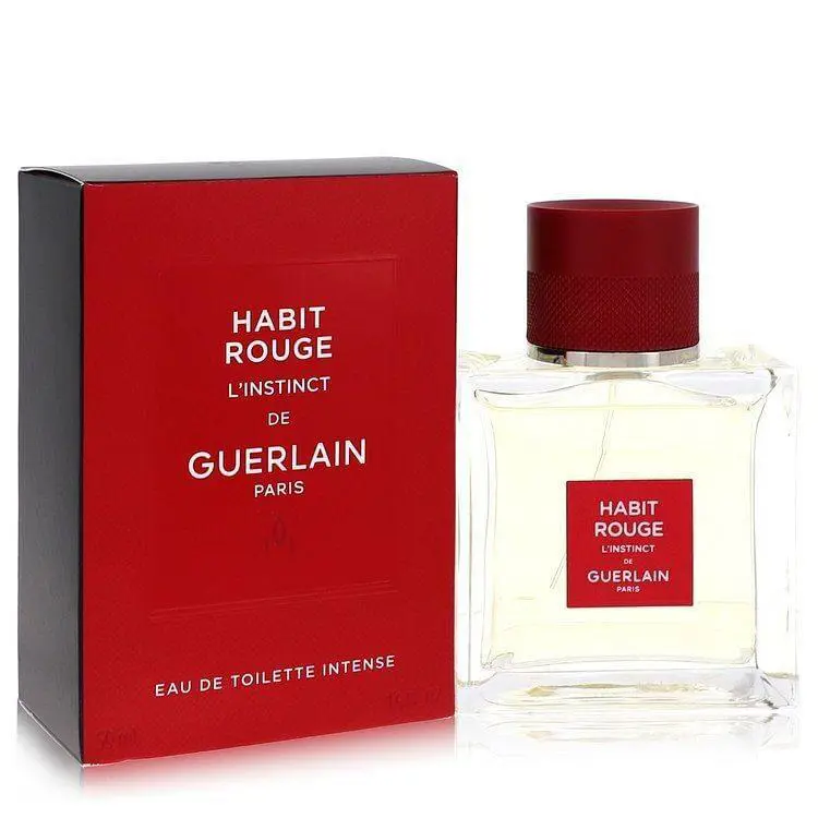Habit Rouge L`instinct by Guerlain Eau De Toilette Intense Spray 1.6 oz Men