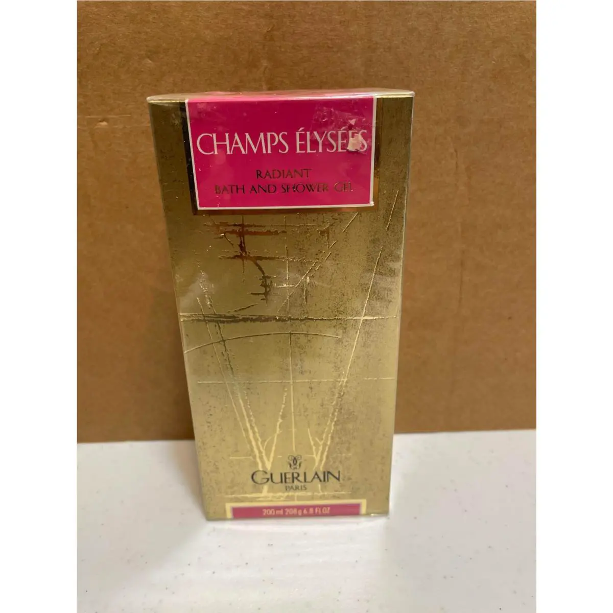 Vintage Champs-elysees Guerlain Perfume Radiant Bath and Shower Gel 6.8 oz Boxed