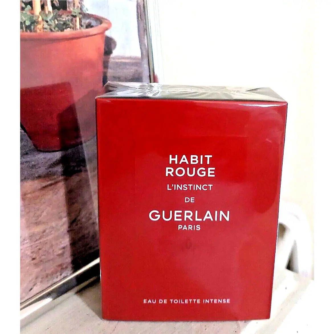 Habit Rouge L`instinct De Guerlain Men 3.3 oz Eau De Toilette Intense Spray
