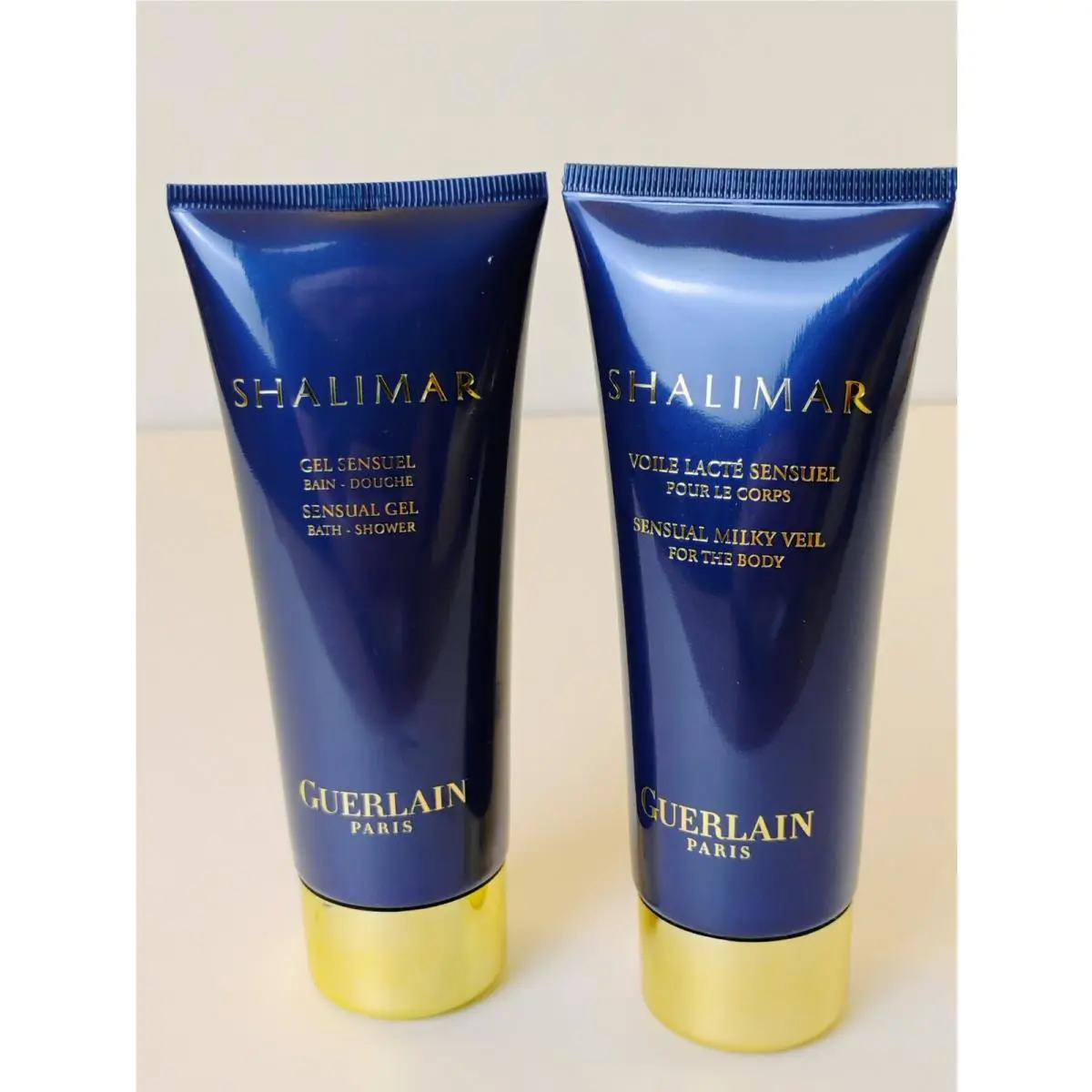 Shalimar Guerlain Paris Sensual Gel + Sensual Milk Veil Lotion 3.4 FL Oz