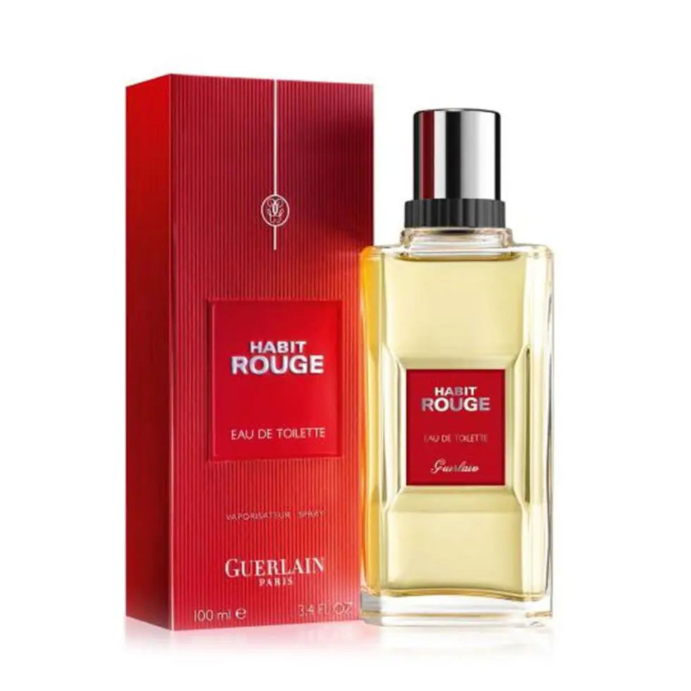 Habit Rouge by Guerlain Paris Eau De Toilette Spray For Men 3.4oz