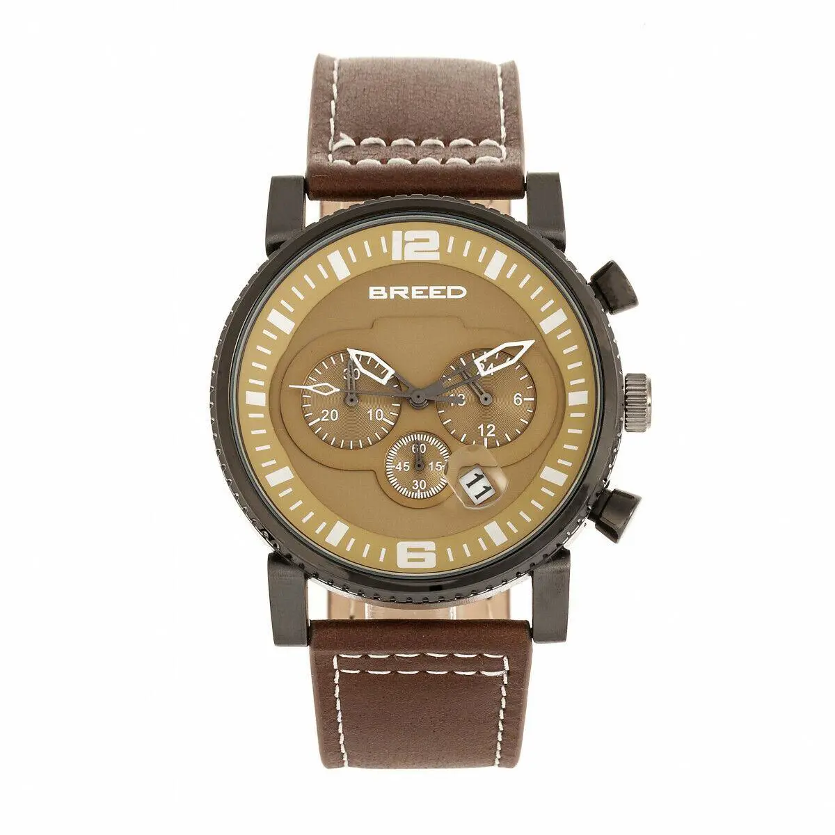 Ryker Chronograph Leather-band Watch W/date - Brown/camel by Breed
