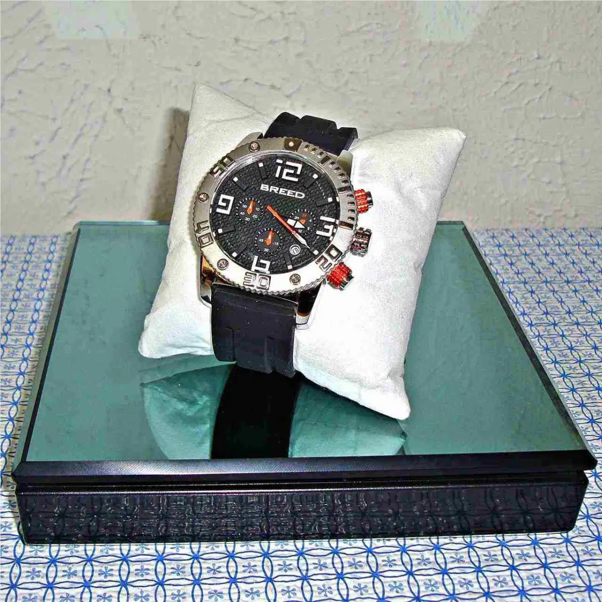 Men`s BRD1104 Agent Black Silicone Chronograph Watch by Breed