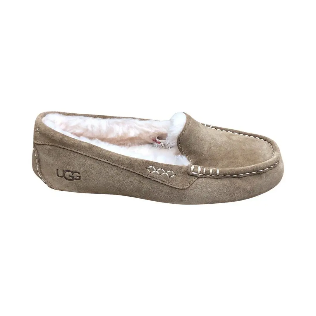 Ugg Women`s Ansley Slippers Slip On Shoes Suede Chestnut Black Light Grey Chestnut by UGG