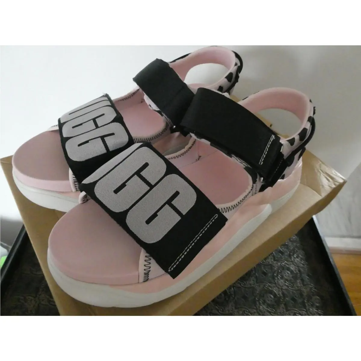 UGG shoes - UGG La Cloud Cheetah Print Sandal - Posie Pink/ Black 12