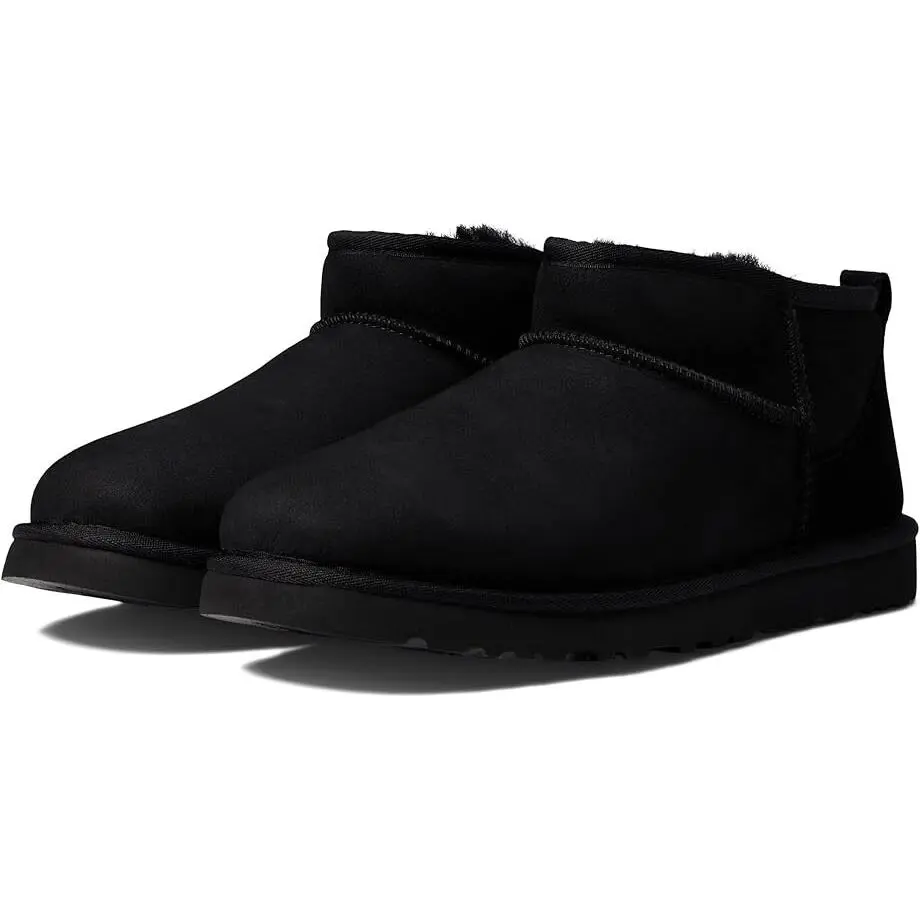 Men Ugg Classic Ultra Mini Boot Suede Upper 1137391 Black - Black