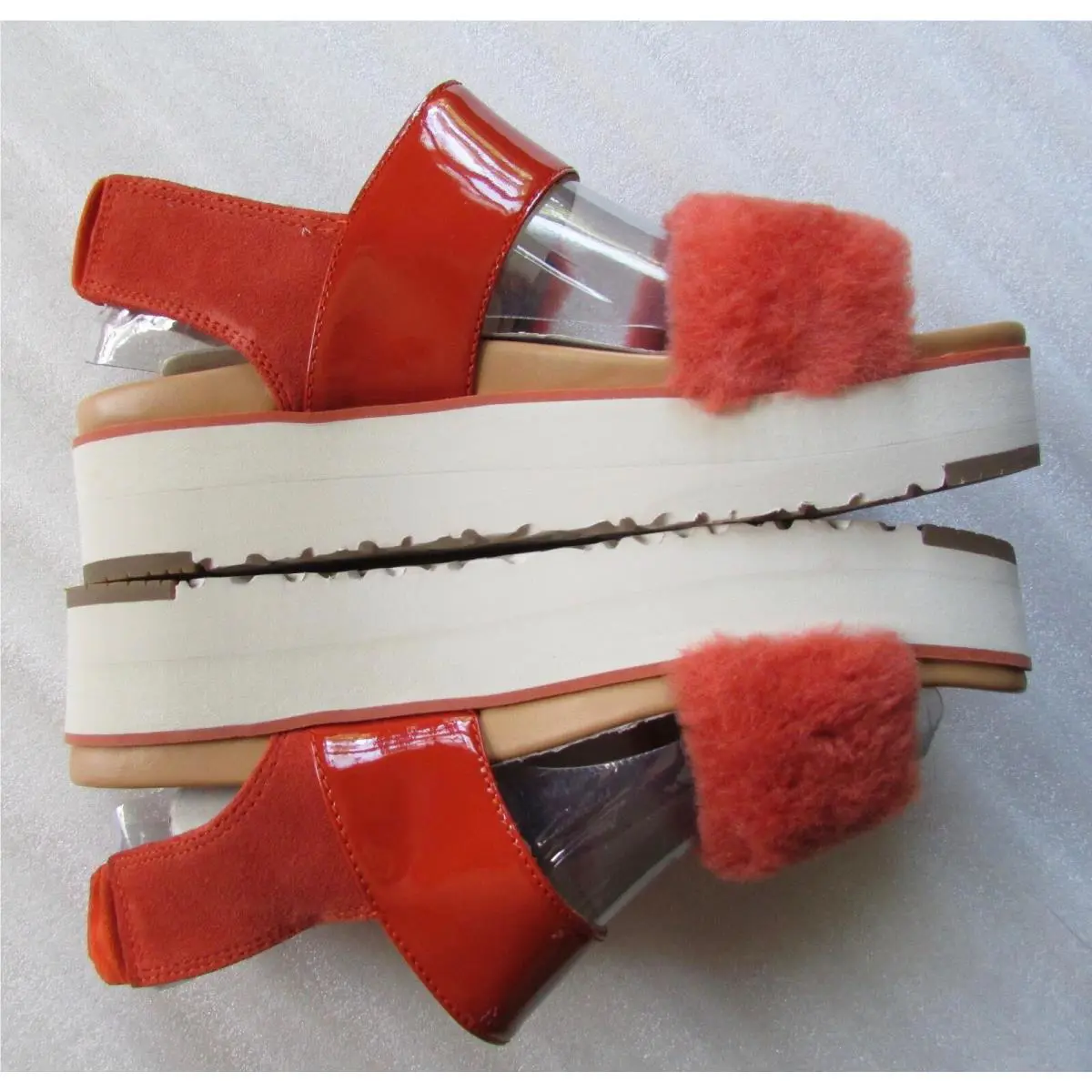 UGG shoes - UGG Le Fluff Chella - Fluff Chella - Red, Size: Burnt Orange Size 7 6