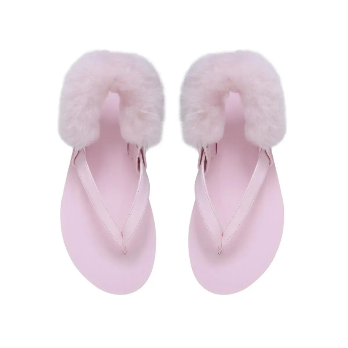 Ugg Women`s Laalaa Puff Strap Flip Flops Sandal Shoes Black Seashell Pink