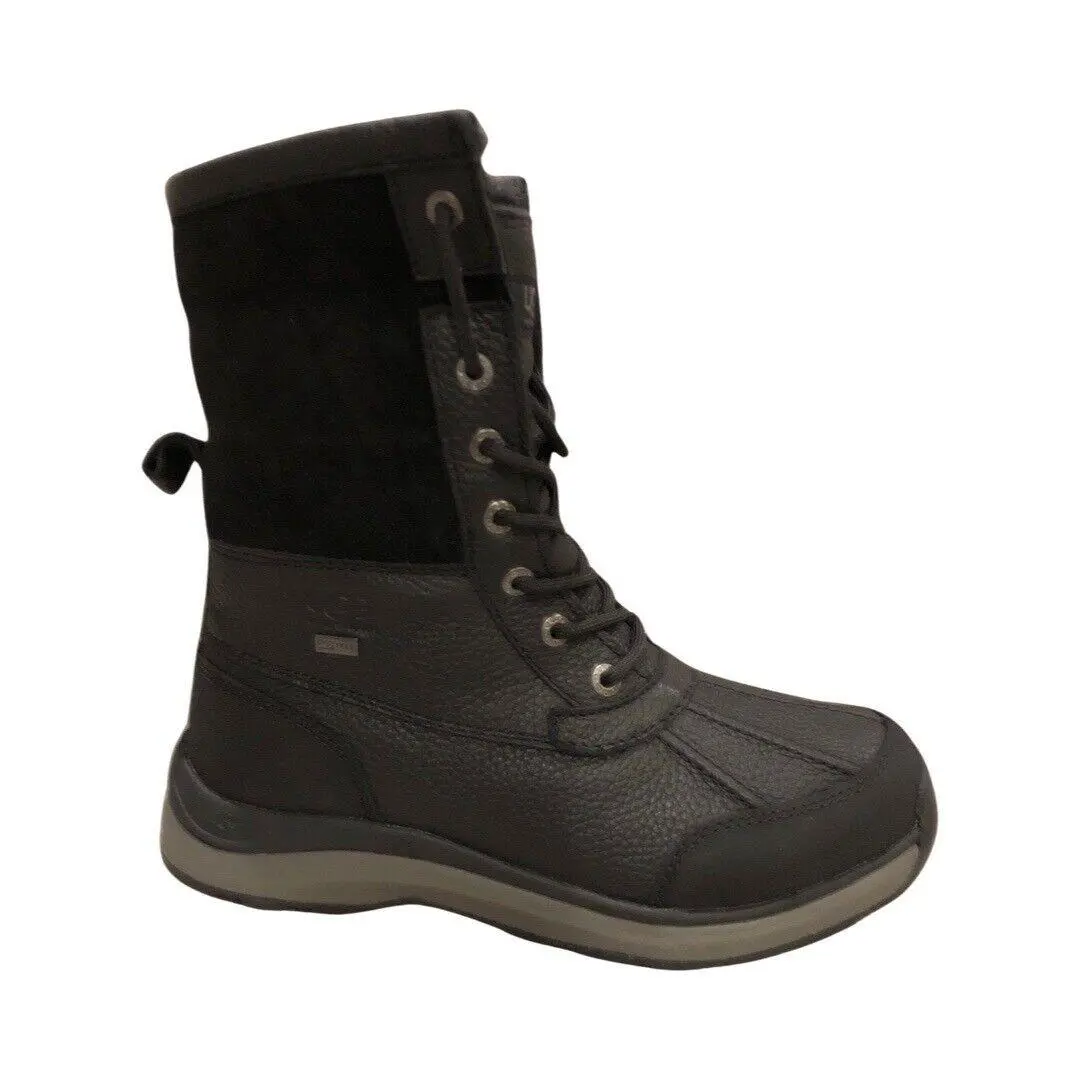 Ugg Women`s Adirondack Iii Black / Black Leather Wateproof Boots 1095141 - Black