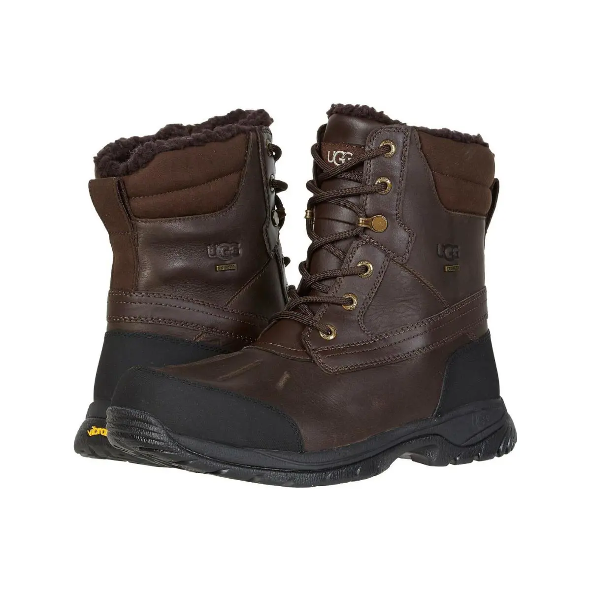 Ugg Men`s Felton Waterproof Leather Boots Casual Fashion Shoes Black Chestnut Stout by UGG