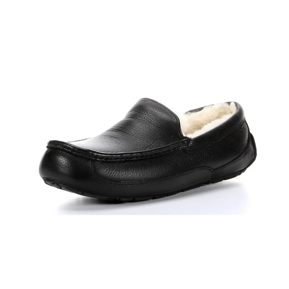 Ugg Australia Men`s Ascot Slippers Leather Casual Slip-on Moccasins Shoes Black by UGG