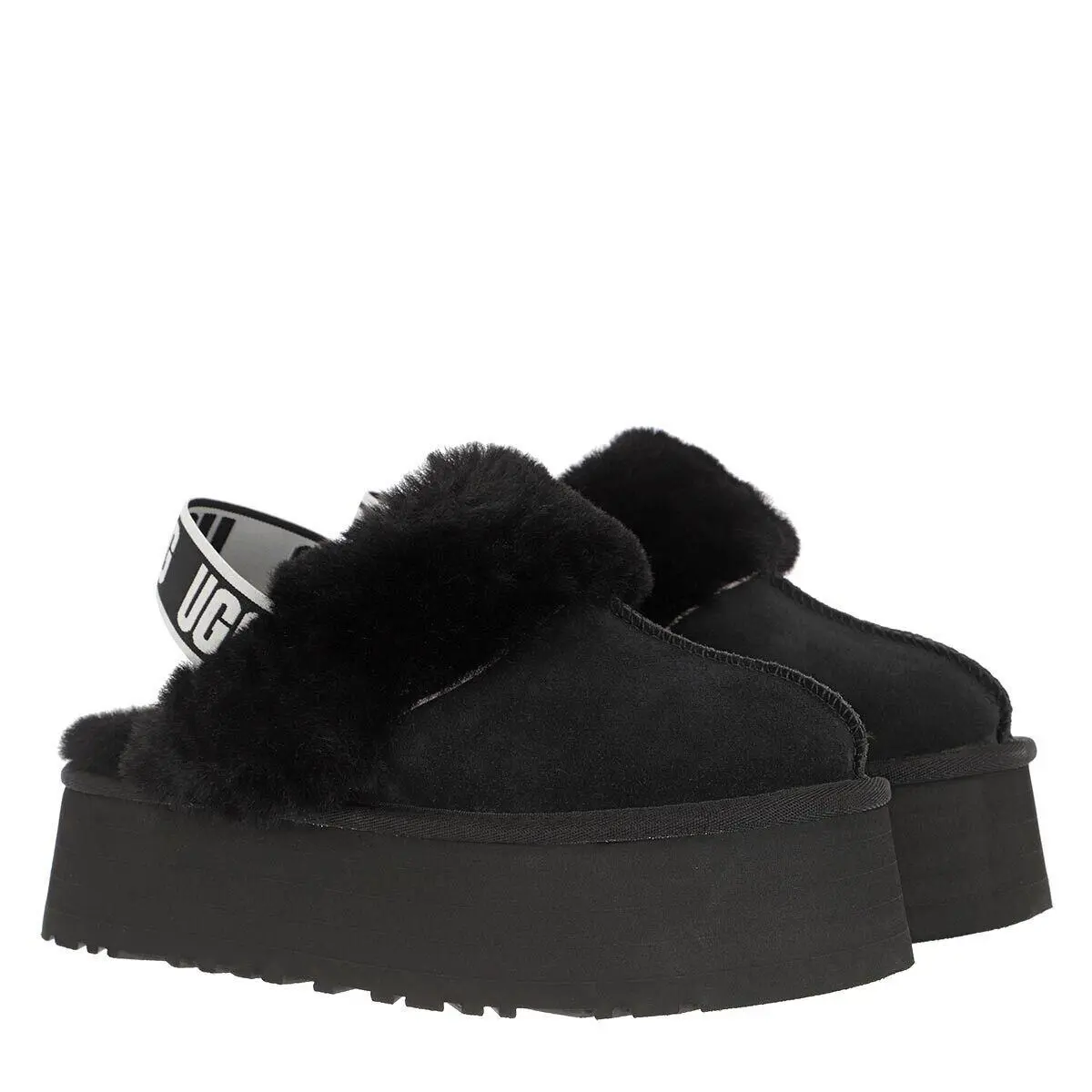 Ugg Fashion Funkette Platform Slide Slippers Shoes Black - Black, s: Black
