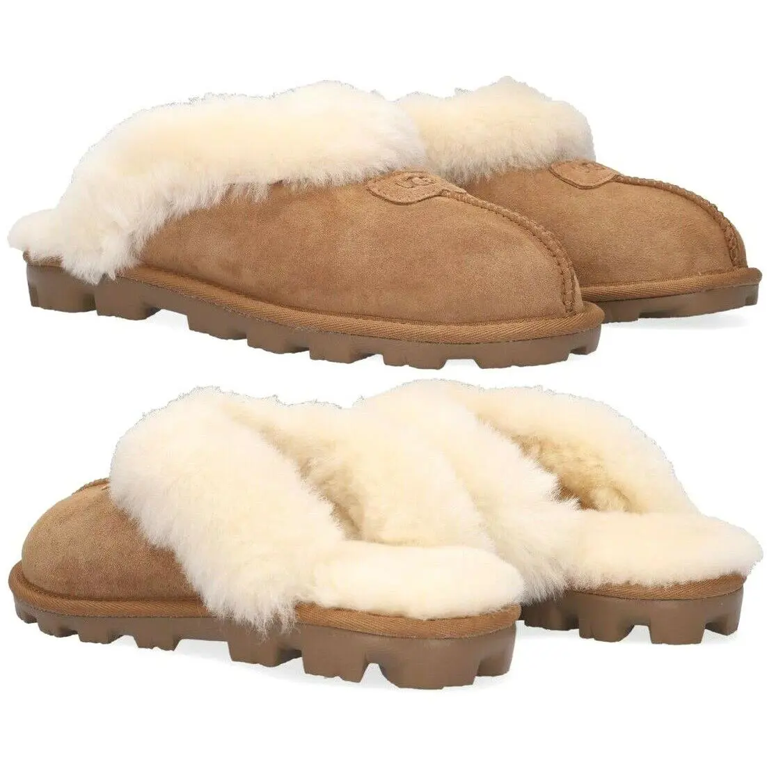 Ugg Women`s Shoes Coquette Soft Cozy Slippers Sandals Black Chestnut Grey