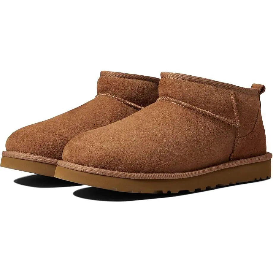 Men Ugg Classic Ultra Mini Boot Suede Upper 1137391 Chestnut - Chestnut