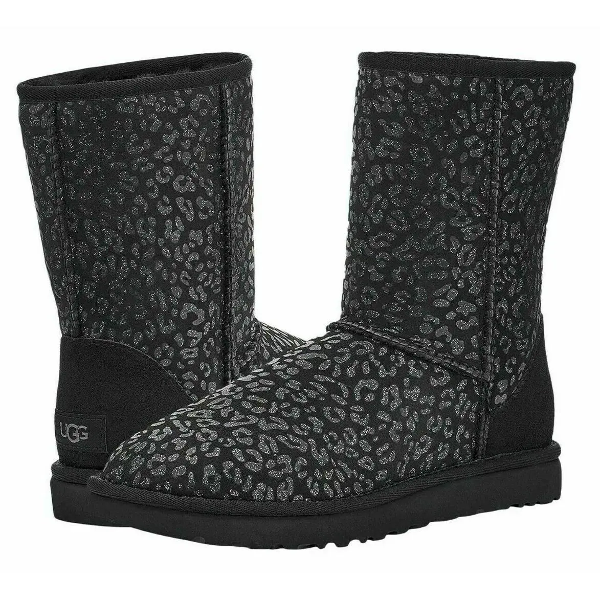 Ugg Uggs Classic Short Snow Leopard Black Suede Boots 6 EU 37 by UGG