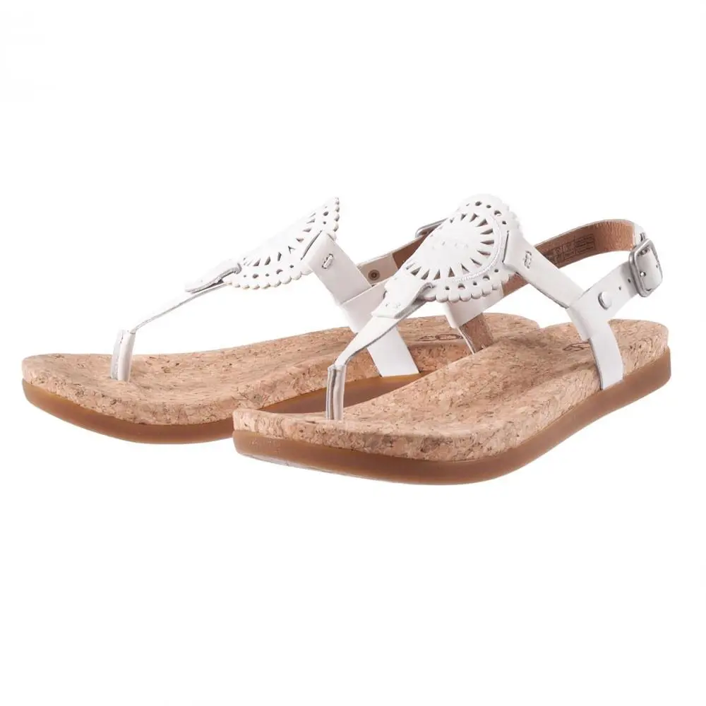 Ugg Women Ayden II Leather Gladiator Sandals Shoes Ankle T Strap White 6