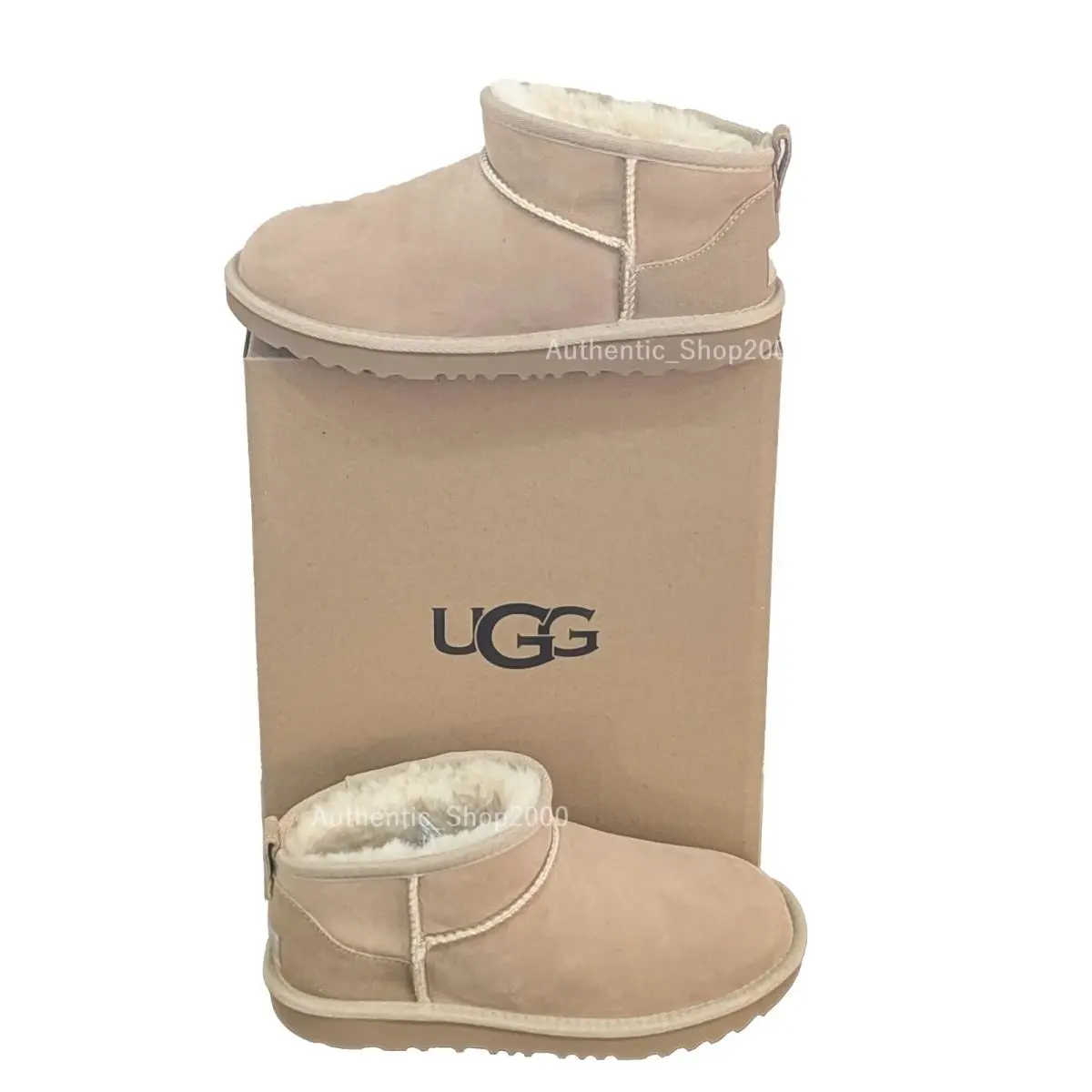 UGG shoes - UGG Big Kid`s Classic Ultra Mini - Beige 7