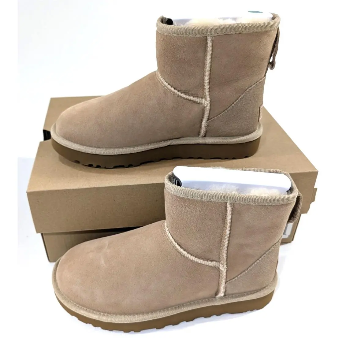 Women`s Shoes Ugg Classic Mini II Slip On Ankle Boots 1016222 Sand Size 5