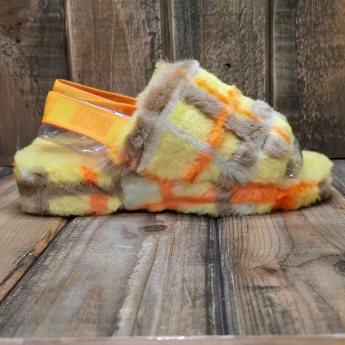 UGG shoes - FLUFF YEAH SLIDE PLAID PUNK - 1130879 - Yellow 0