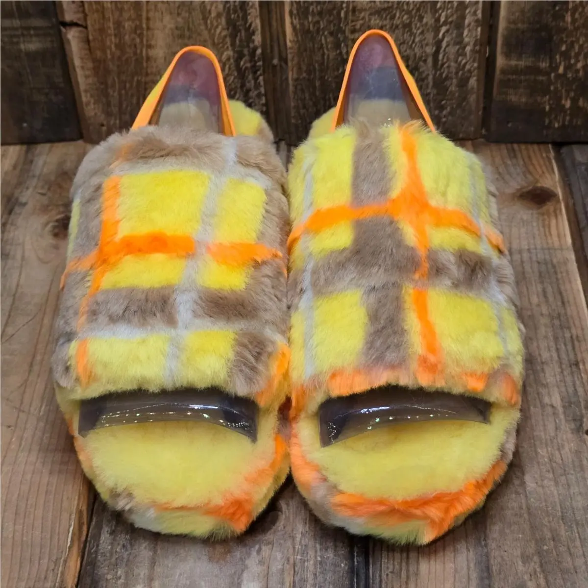 UGG shoes - FLUFF YEAH SLIDE PLAID PUNK - 1130879 - Yellow 1