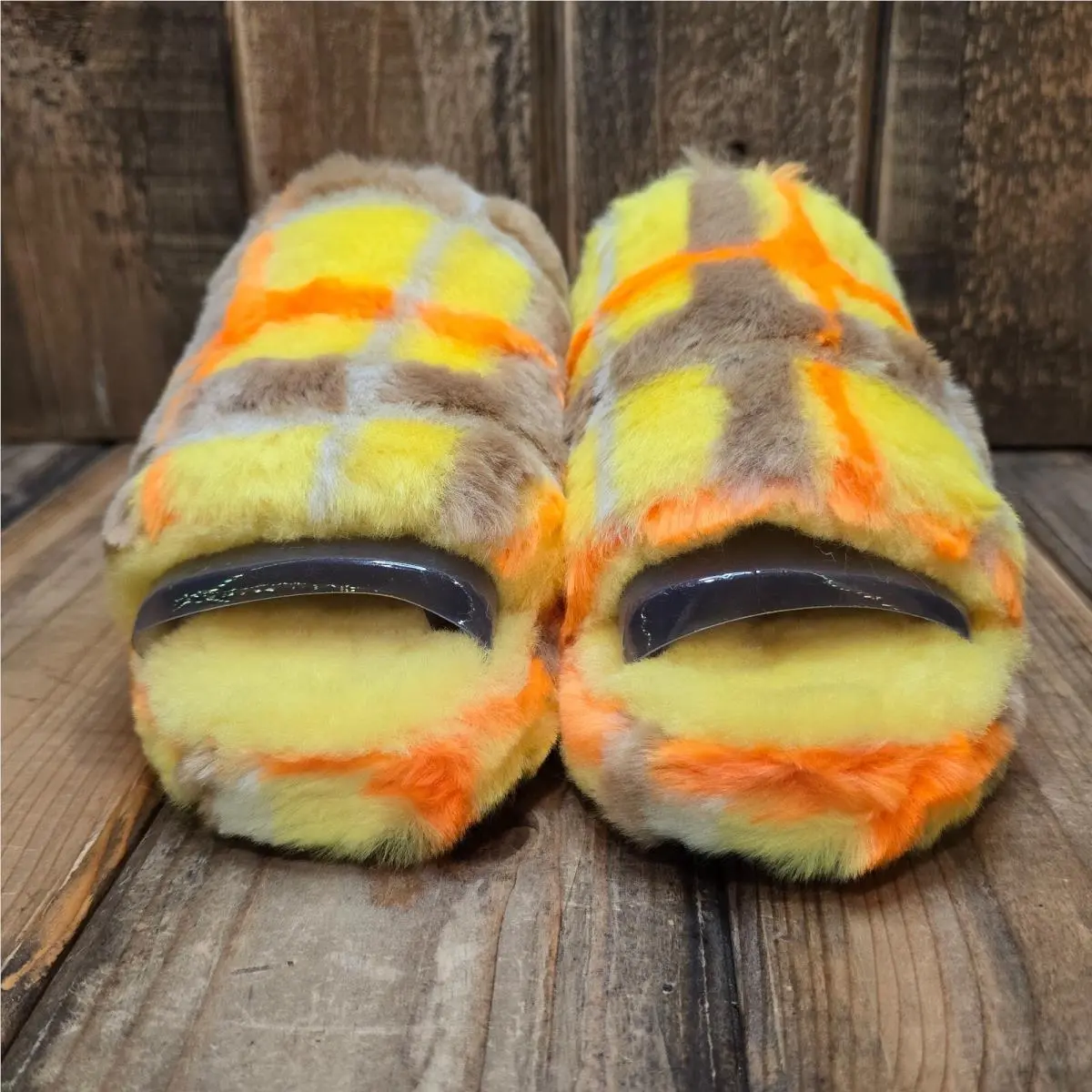 UGG shoes - FLUFF YEAH SLIDE PLAID PUNK - 1130879 - Yellow 3