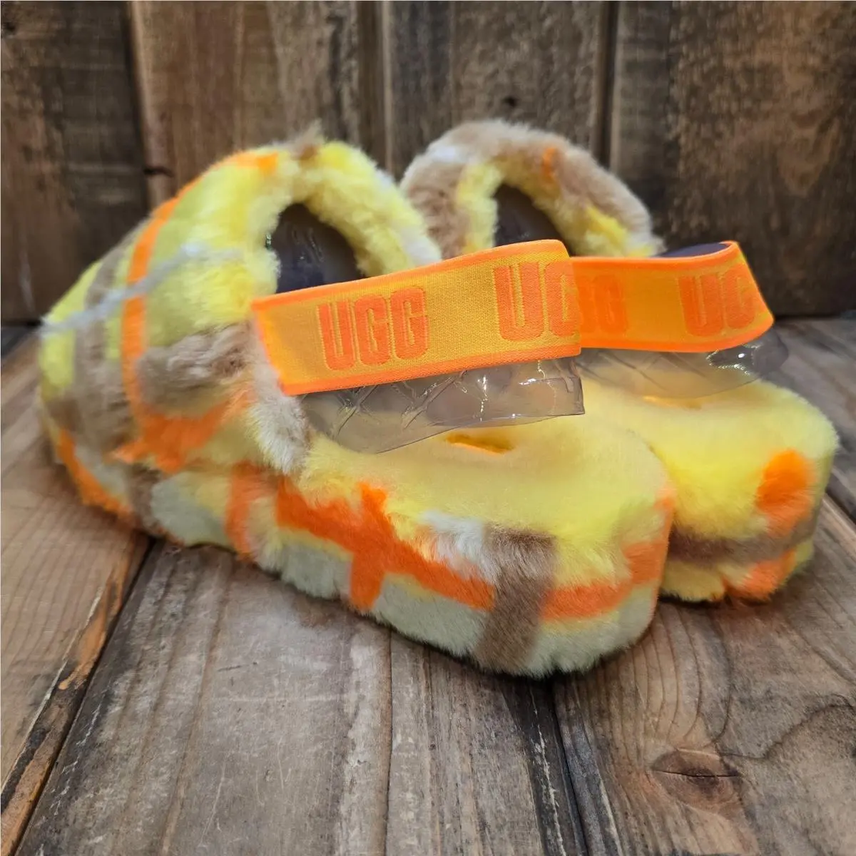 UGG shoes - FLUFF YEAH SLIDE PLAID PUNK - 1130879 - Yellow 4