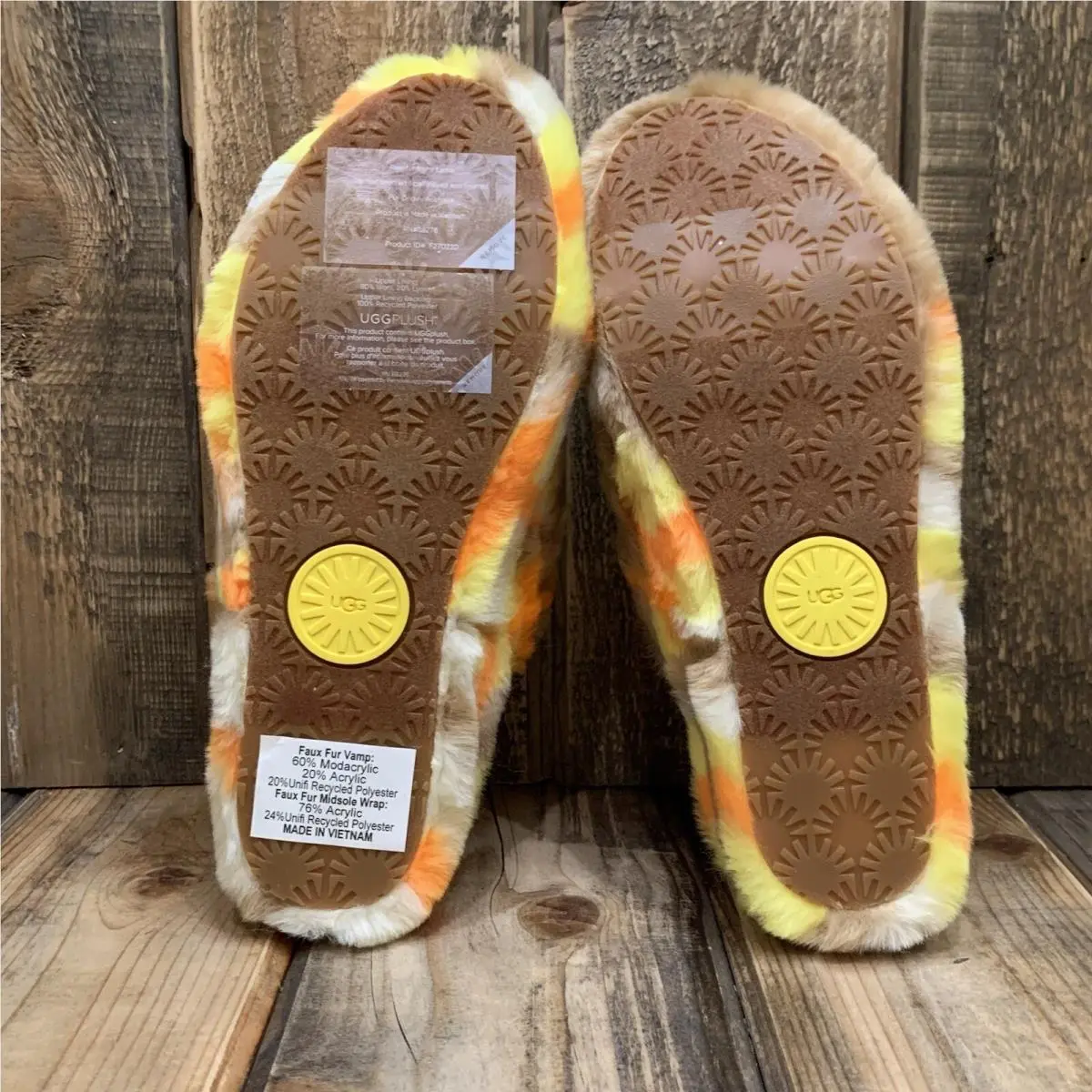 UGG shoes - FLUFF YEAH SLIDE PLAID PUNK - 1130879 - Yellow (UPC: 195719868468) 8