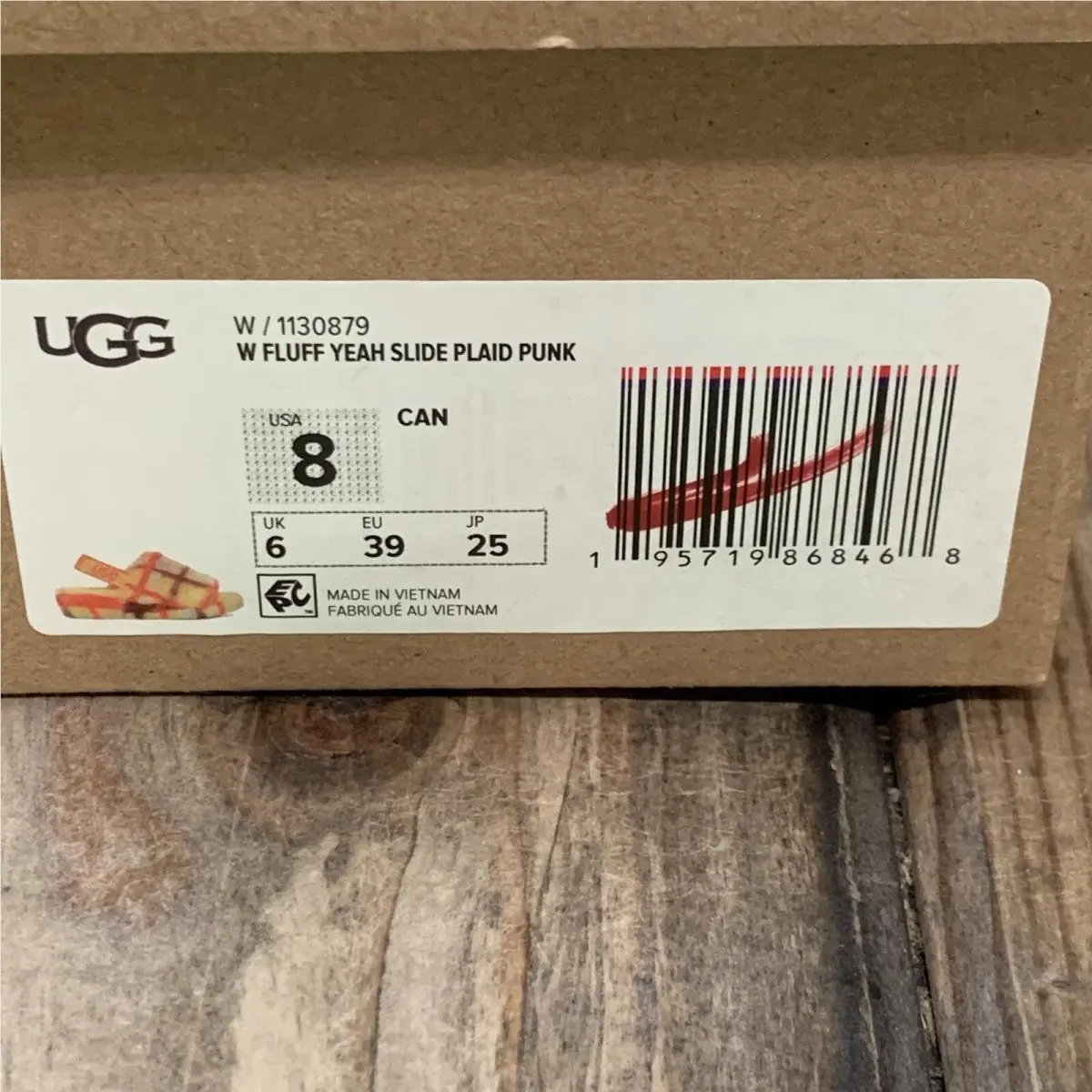 UGG shoes - FLUFF YEAH SLIDE PLAID PUNK - 1130879 - Yellow (UPC: 195719868468) 15