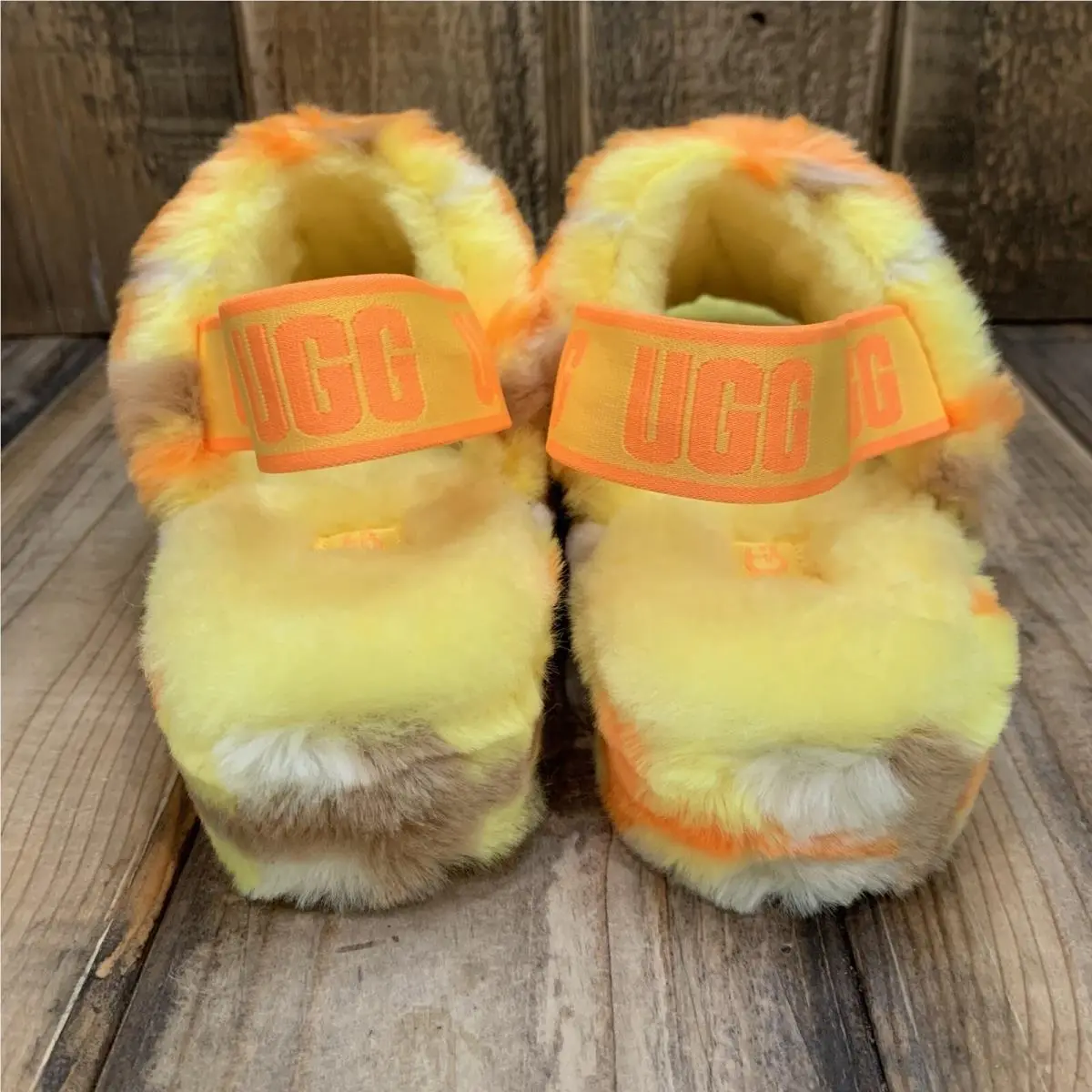 UGG shoes - FLUFF YEAH SLIDE PLAID PUNK - 1130879 - Yellow (UPC: 195719868468) 3